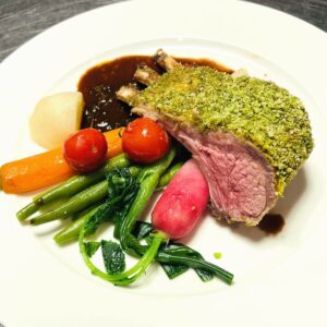 Rezept Lammkrone mit Petersilienkruste an Thymiansauce
