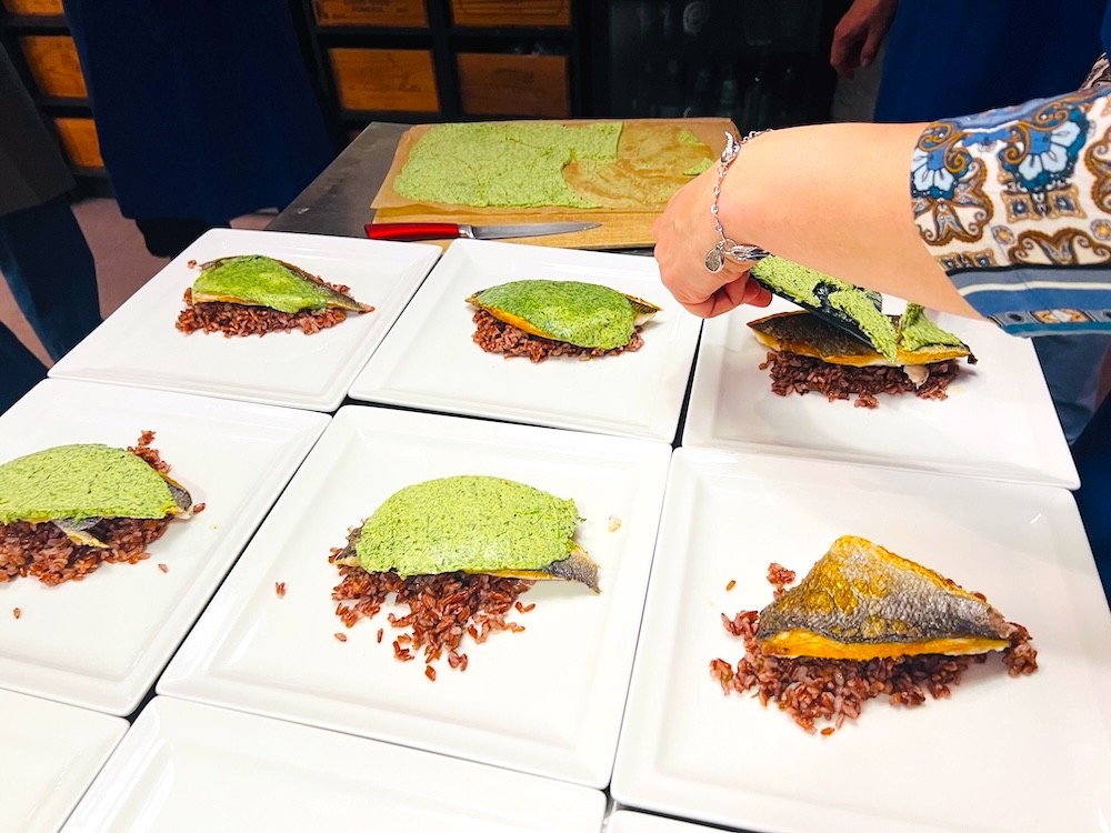 Rezept Dorade mit Beurre de Montpellier an rotem Reis